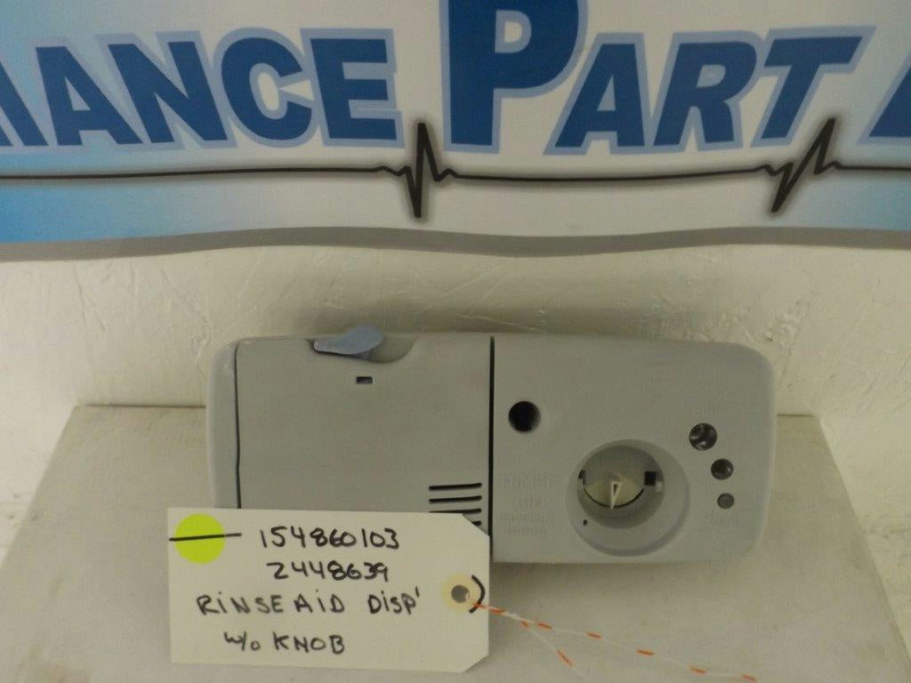 FRIGIDAIRE DISHWASHER 154860103 2448639 RINSE AID DISPENSER W/O KNOB USED FRIGIDAIRE DISHWASHER 154860103 2448639 RINSE AID DISPENSER W/O KNOB USED